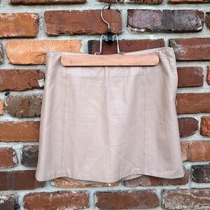 Leather Dusty Rose Pink Soft Genuine Lined Zip Mini Skirt S